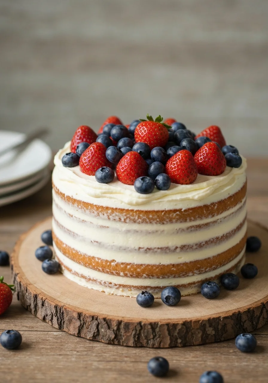 Naked cake with berries