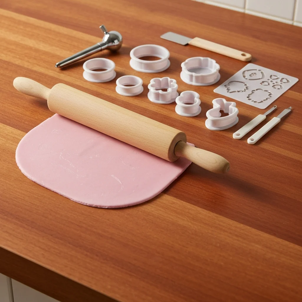 Rolling fondant with cutters