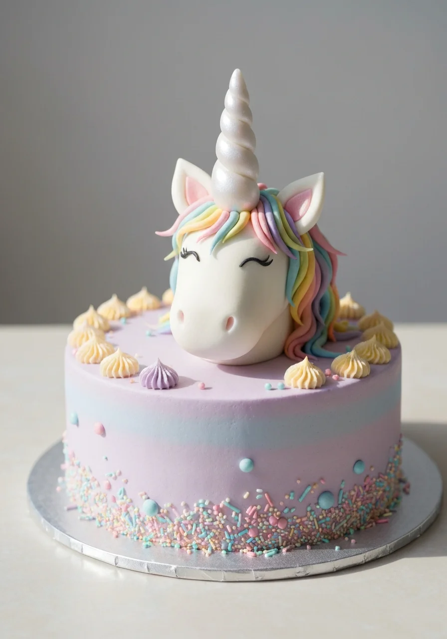 Unicorn fondant cake