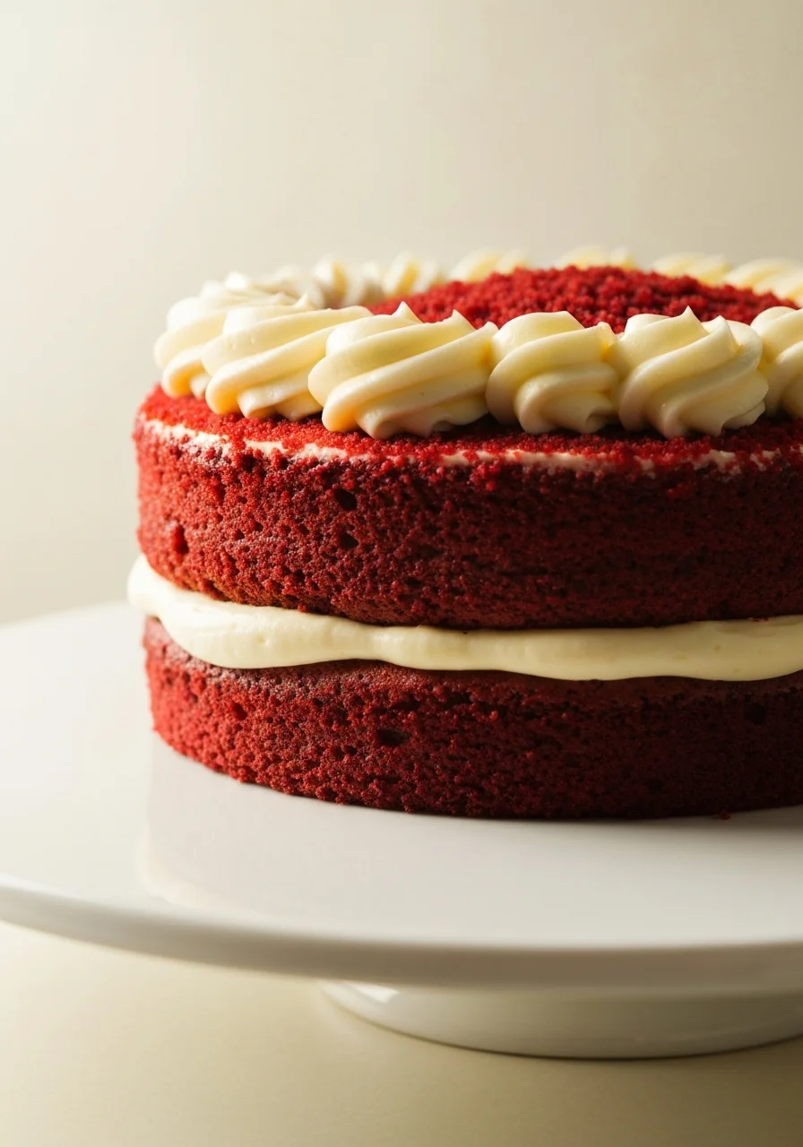 Red velvet cake with cream cheese frosting