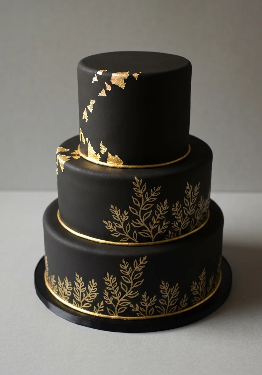 Black and gold two-tier