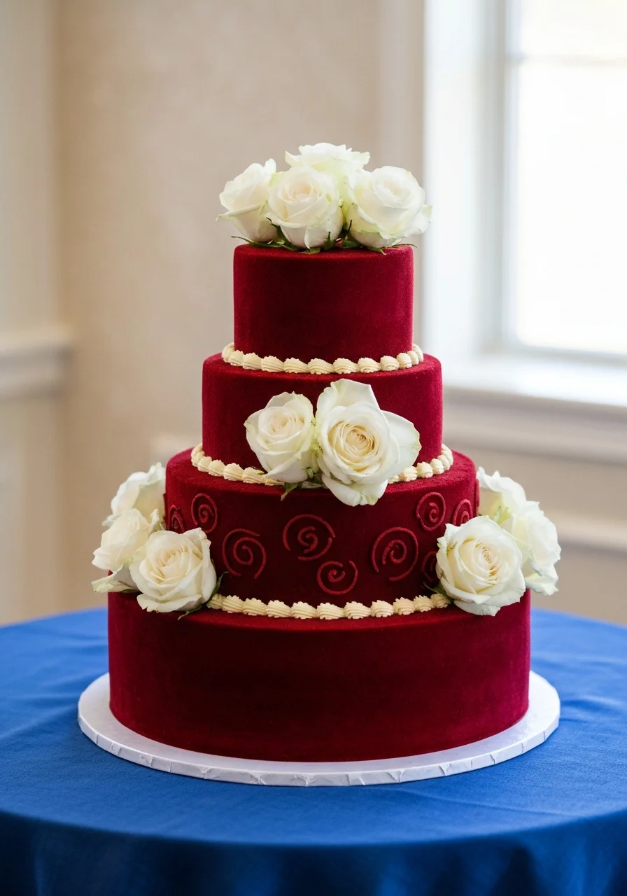 Red velvet wedding tier